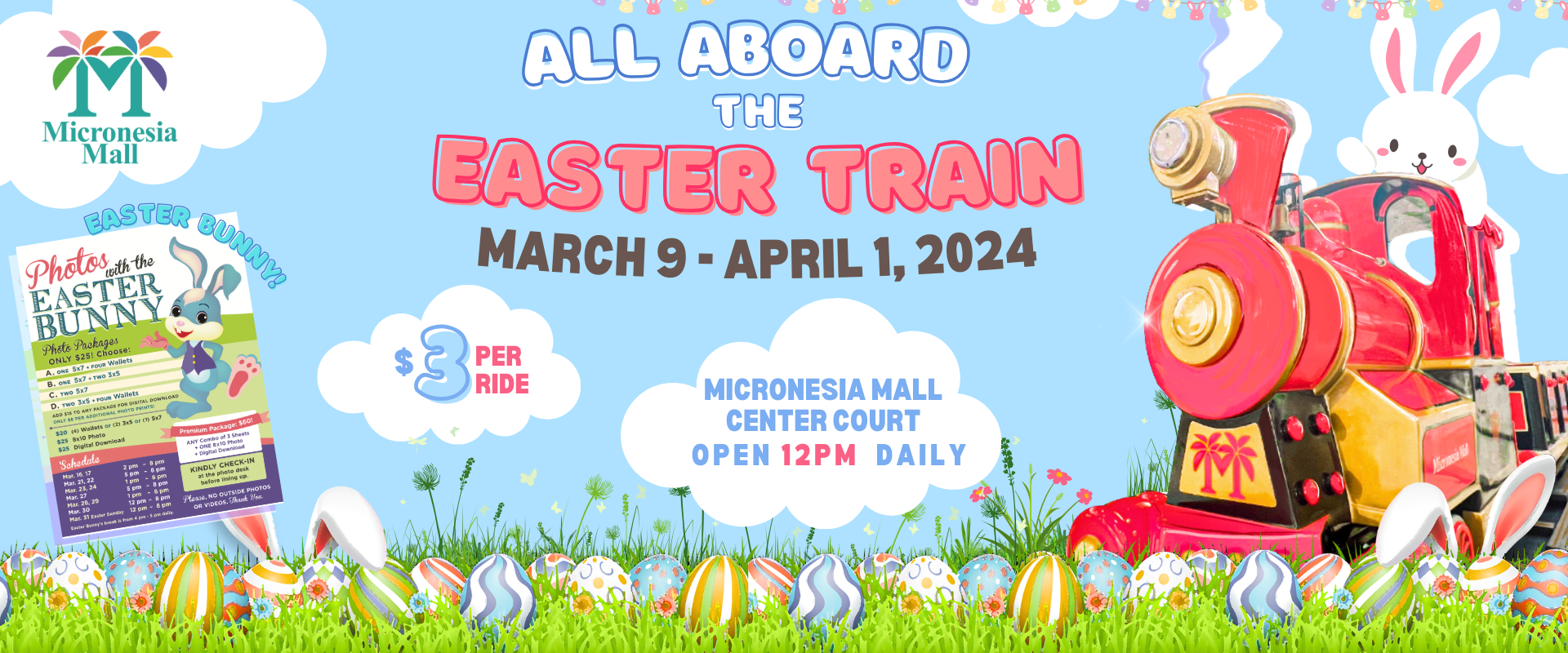 Easter Train And Easter Bunny